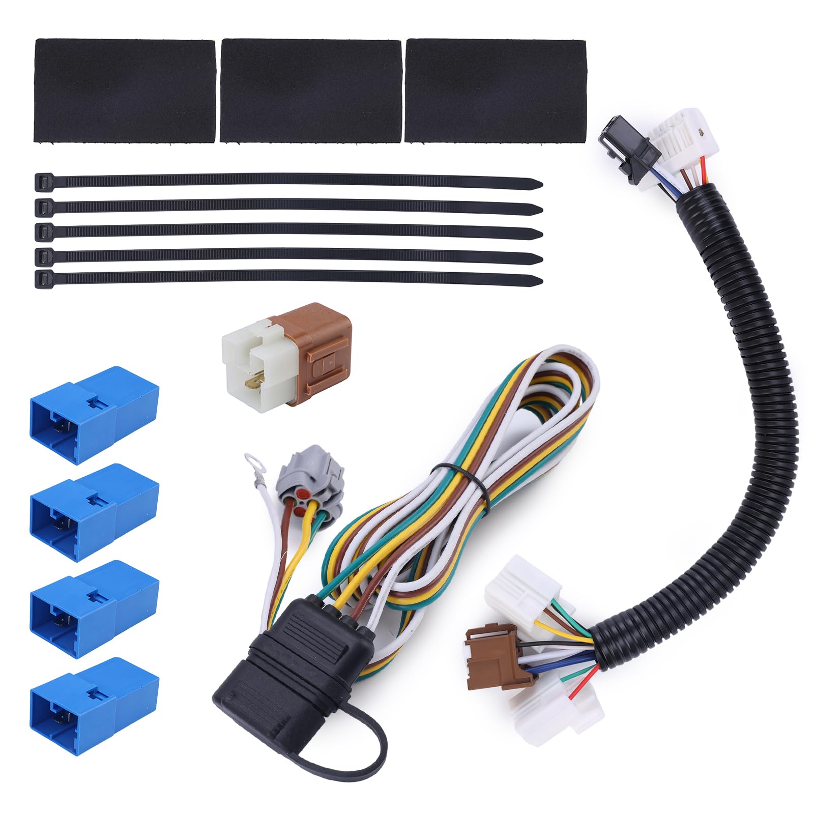 Aublinto Custom Vehicle 4 Way Flat Trailer Wiring Harness Kit Fit For Nissan Pathfinder INFINITI QX60 2013-2020 Rear Trailer Hitch Wiring Harness Replace CX01088 Plug and Play Trailer Light Connector