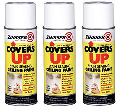 Zinnser 03688 Covers Up Stain Sealing Ceiling Paint, White, 13 Ounce (Pack of 6)