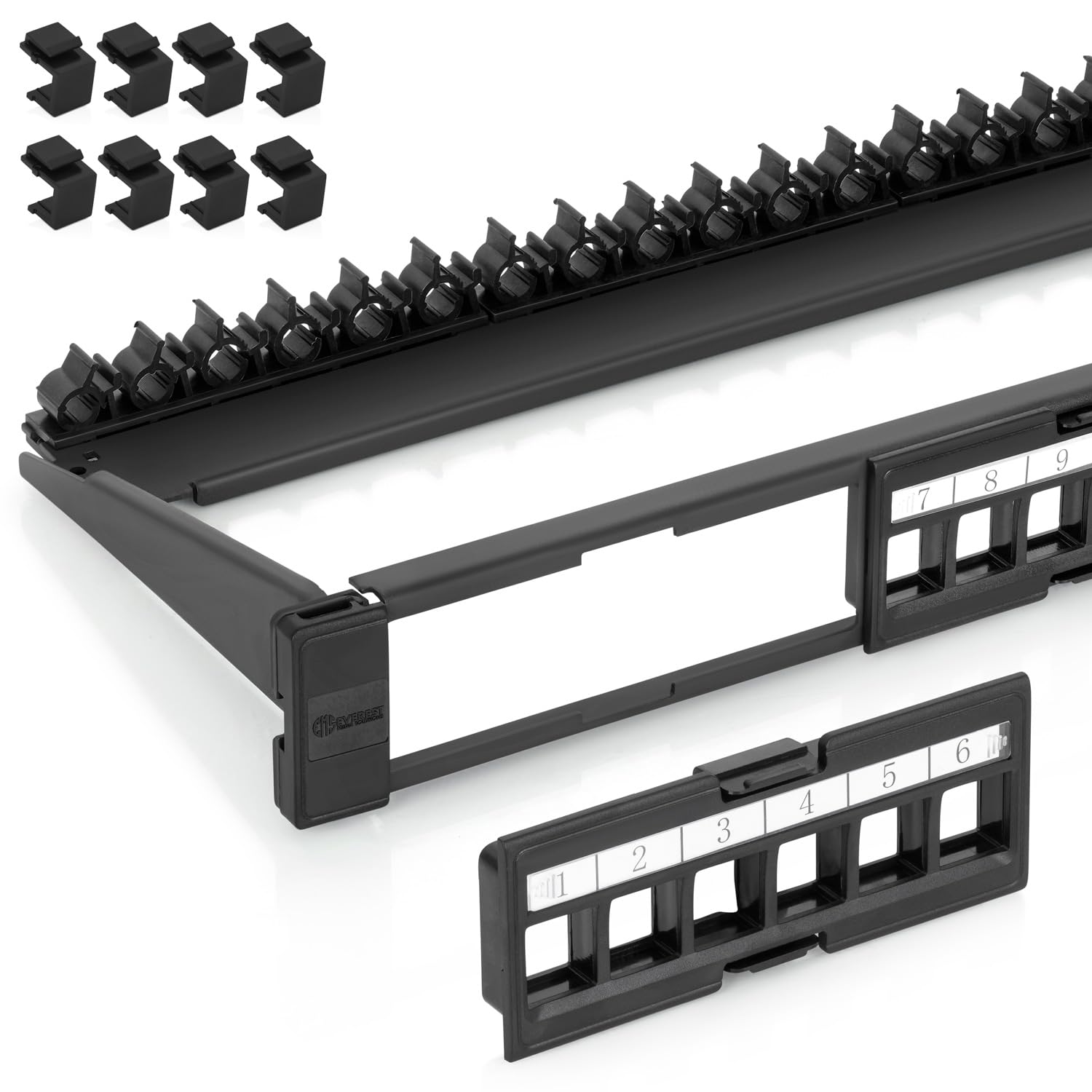 Everest 24 Port Keystone Patch Panel (1-Pack) - Removable 6-Port Panels