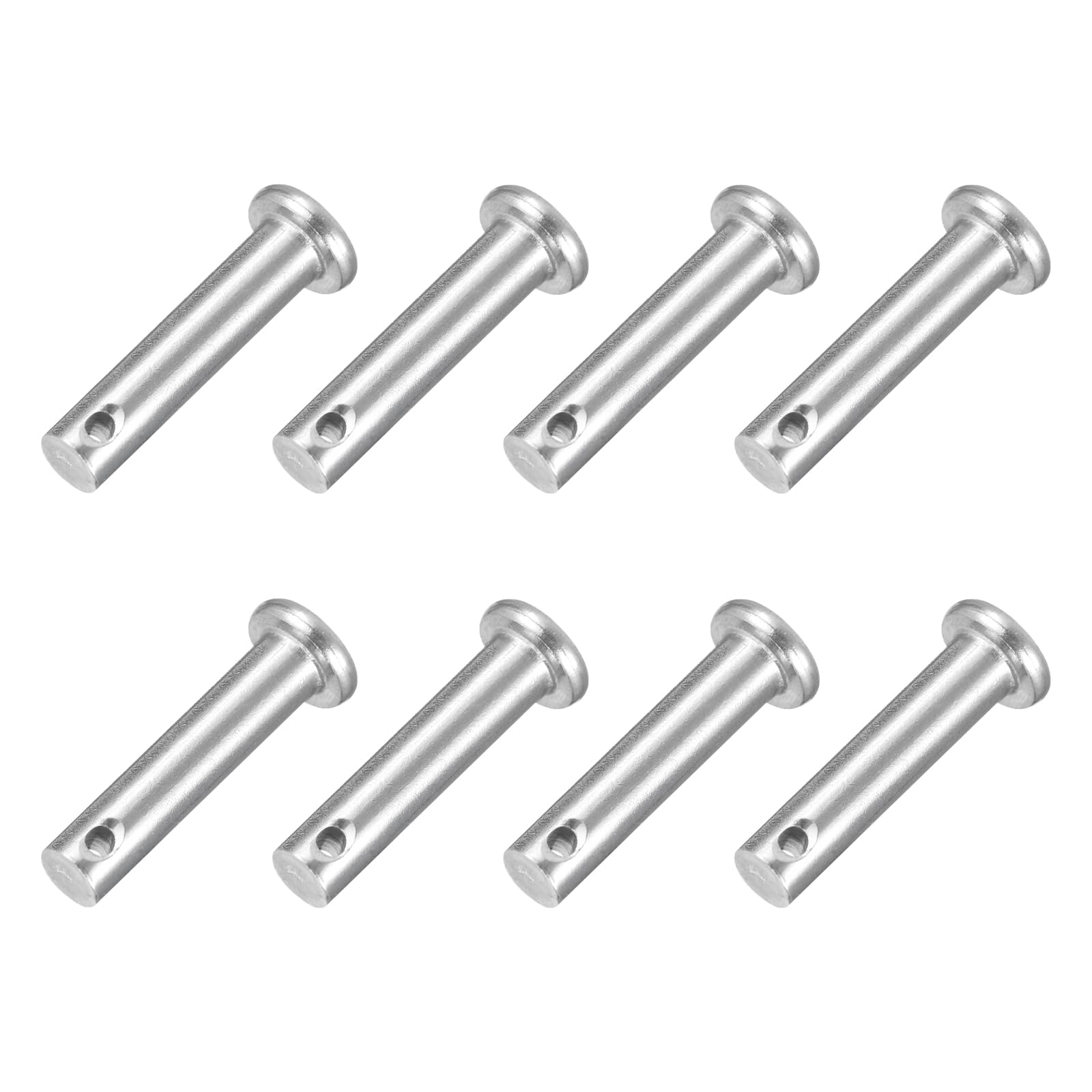 uxcell 8Pcs 1/4" x 1" Single Hole Clevis Pins, 304 Stainless Steel Flat Head Clevis Pins Hitch Pin for Trailer Latch, Mechanics Repair, Furniture Installation, Industrial Equipment