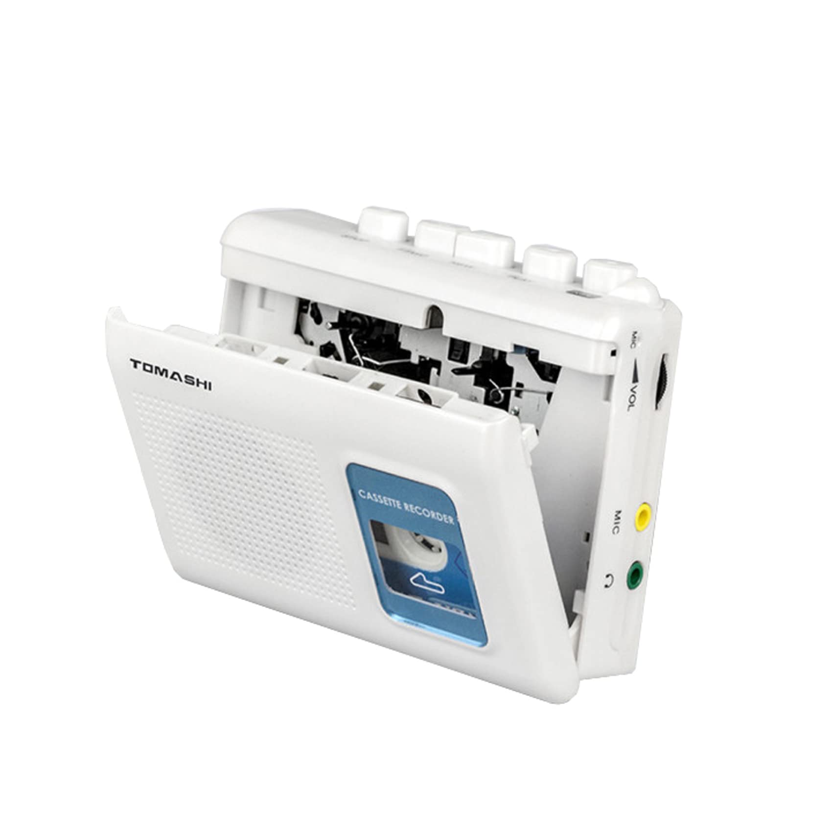 TOMASHI Portable Cassette Player Tape Recorder with Built-in Speaker,Microphone,Headphone Jack-, 4.57 x 3.54 x 1.38inch