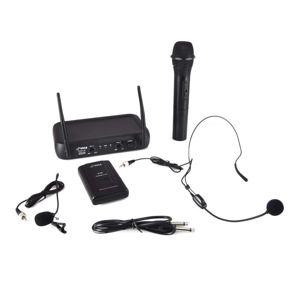 Pyle PDWM2140 Dual-Channel Fixed-Frequency VHF Wireless Microphone System
