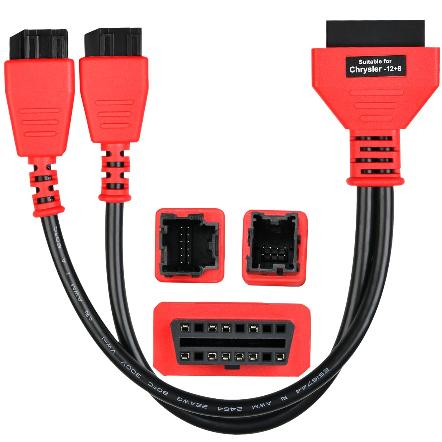OBD2 12+8 Adapter for Chrysler, 12 8 OBD II Security Gateway Bypass Cable