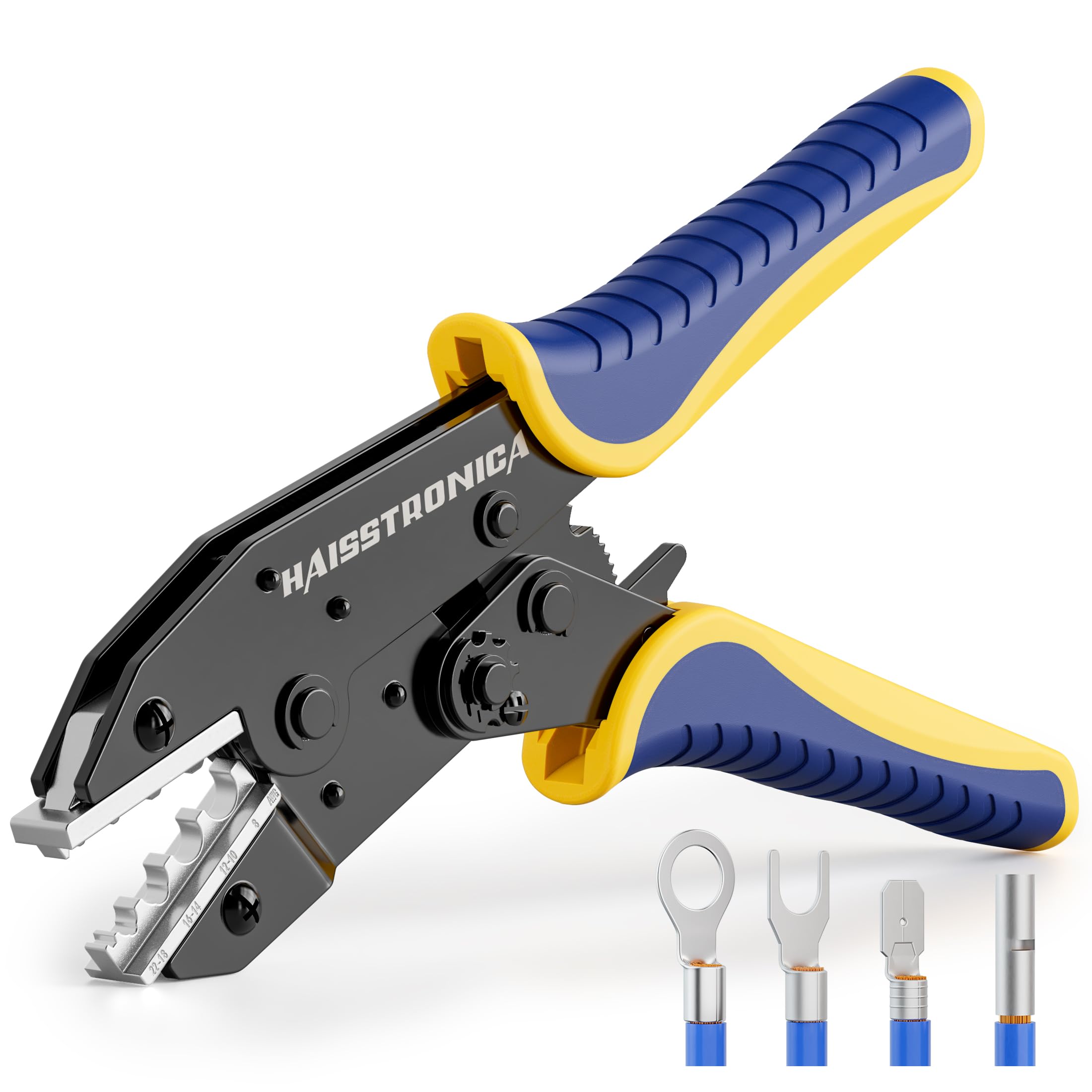 haisstronica Crimping Tool for Non-Insulated Terminals, AWG 22-8, HS-7327