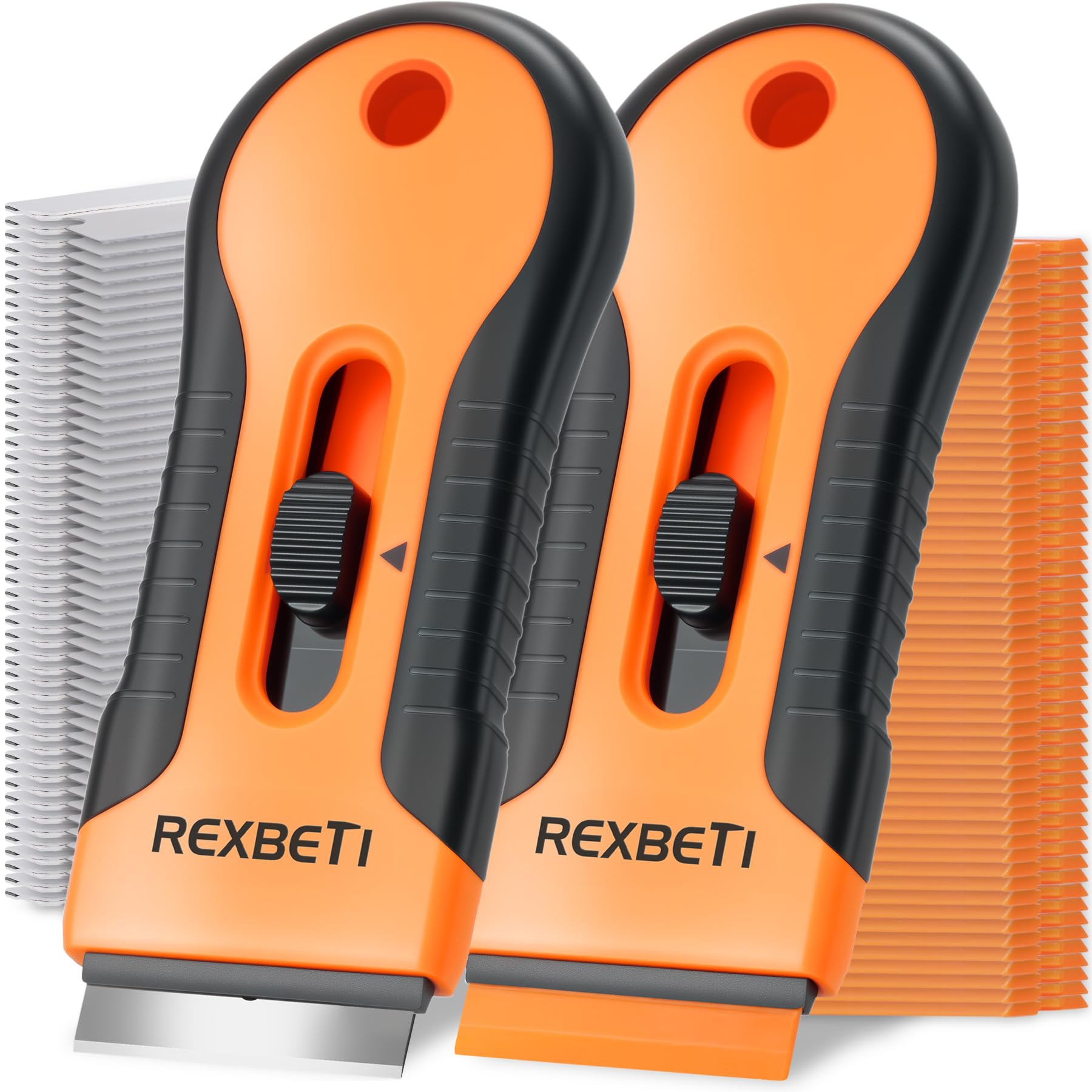 REXBETI Razor Blade Scraper Tool, 2 Pack Windows, Glass Stovetop Scraper