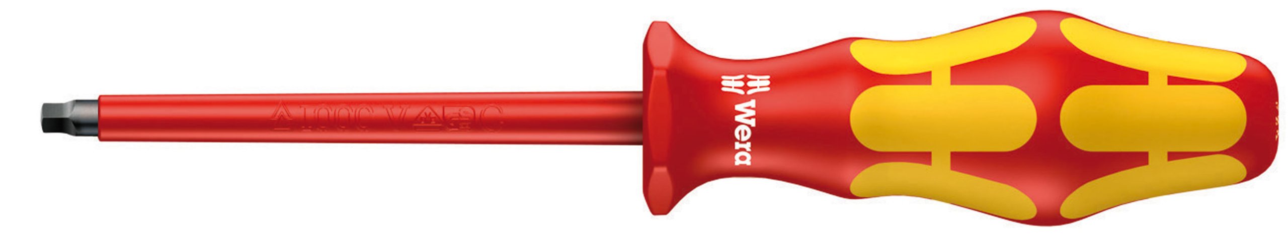 Wera 05006164001 Kraftform Plus VDE 165i Pozidriv Insulated Screwdriver, PZ 2 Head, 4" Blade Length, Red