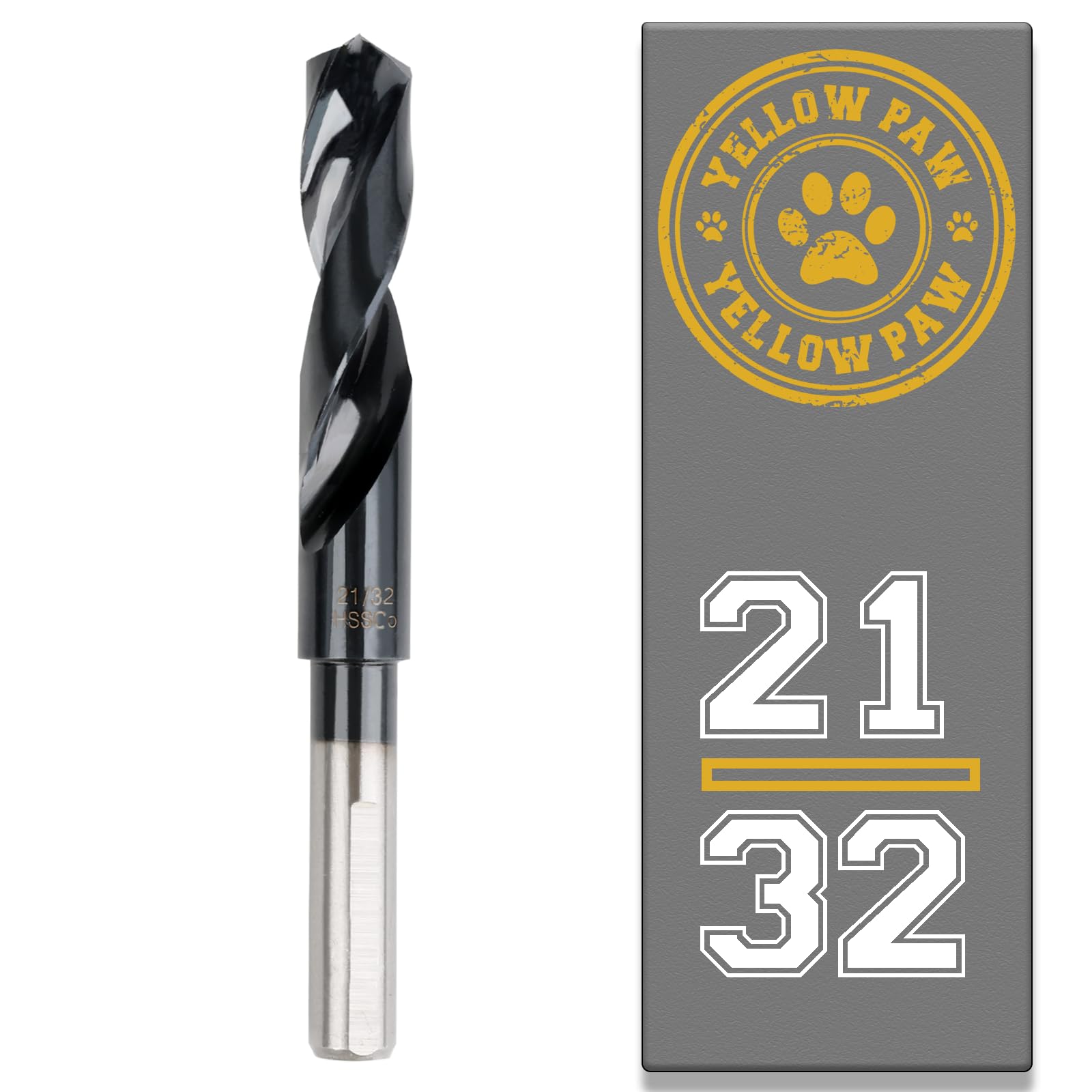 21/32 Inch Drill Bit for Metal - Industrial Grade M35 Cobalt Titanium Aluminum Nitrite - 21/32" Diameter & Total Length of 6" with Working Length of 3" Easily Drill Into Metal, Steel, & Aluminum