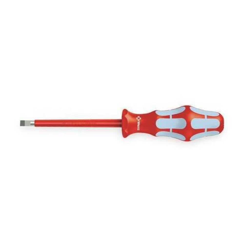 Wera 05022732001 Kraftform Stainless VDE 3160i Stainless Steel Slotted Screwdriver, Lasertip, 7/32" Head, 3.86" BladeLength