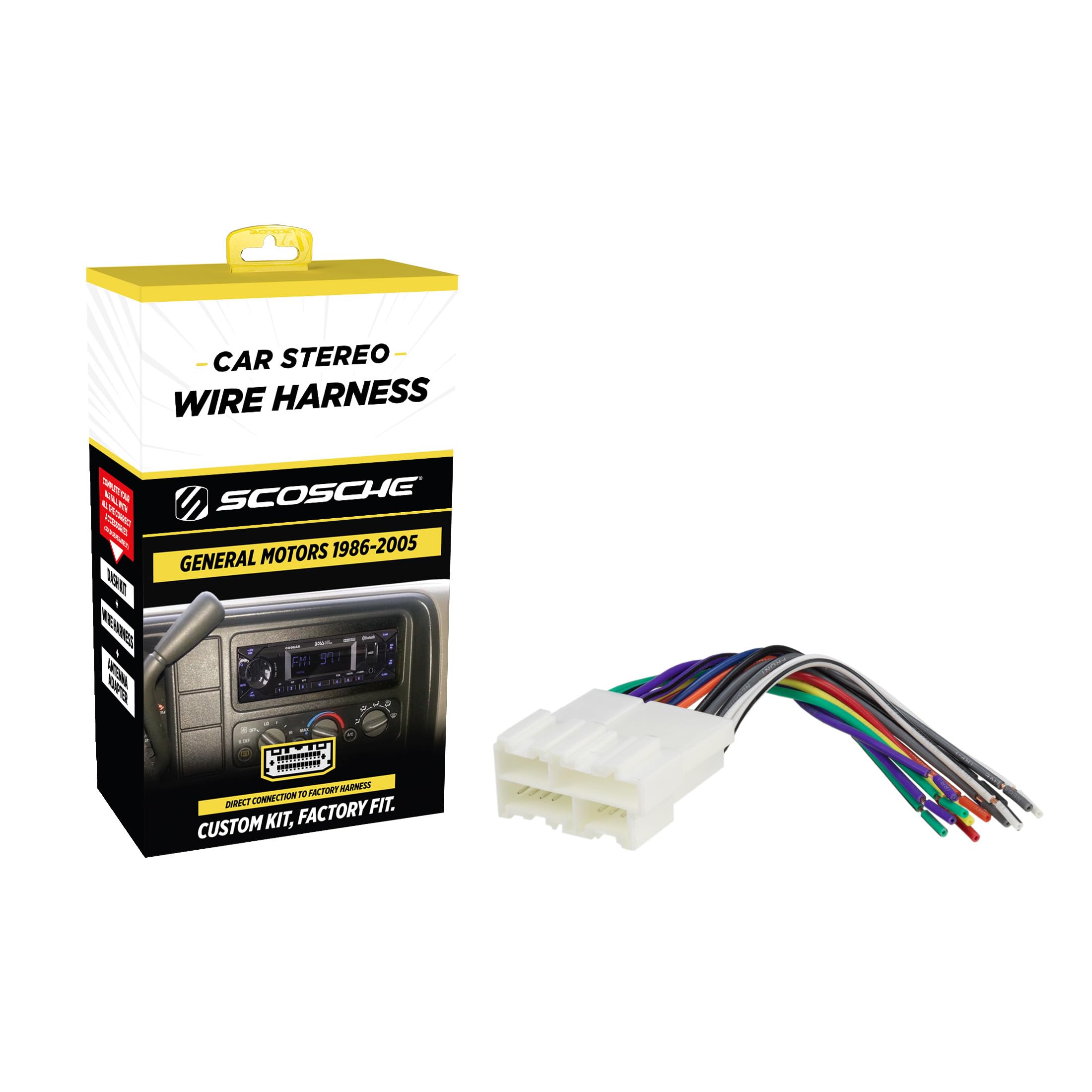 Scosche GM02B Car Stereo Wiring Harness Compatible with Select Non-Amplified 1986-2005 General Motors Vehicles - Check Vehicle List in Images to Verify Your Model