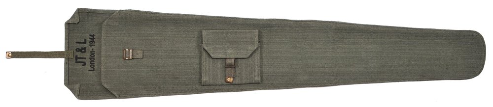 World War Supply British Lee Enfield Canvas Rifle Case OD Marked JT&L London 1944"