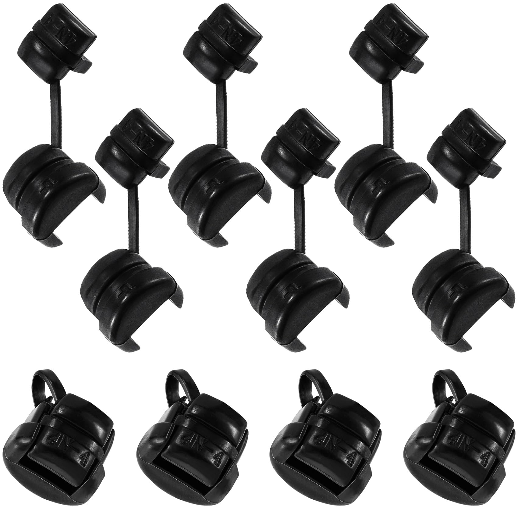 CustomyLife 10pcs Round Strain Relief Cord Connector, 4N-4, Black