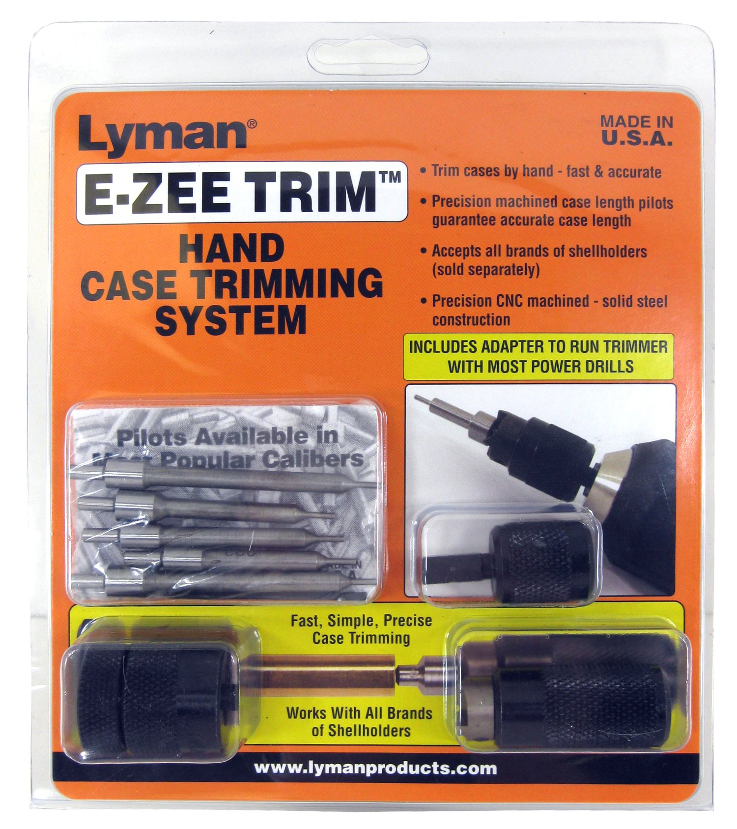Lyman 7821891 E-ZEE Trim Hand Case Trimmer  Rifle Set