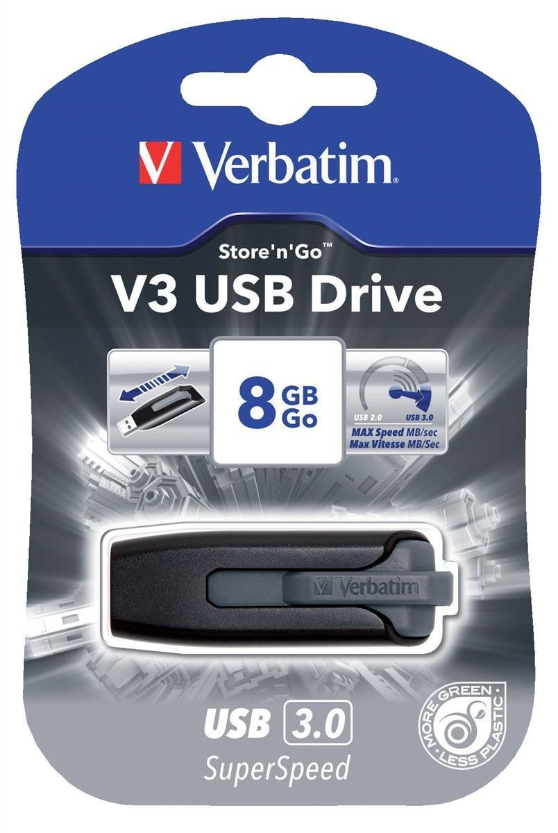Verbatim 49171 SuperSpeed USB 3.0 Store 'n' Go V3 Drive (8GB)