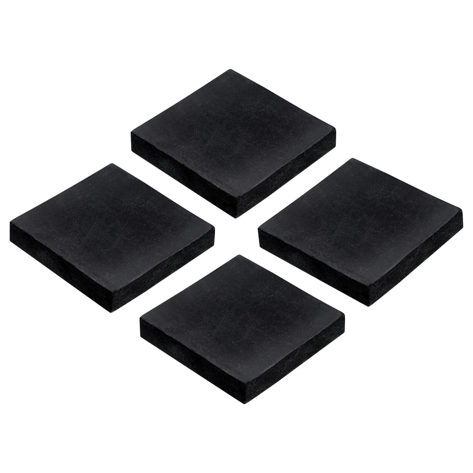 uxcell 4pcs Rubber Anti-Vibration Pads Hard Pad, 50mm Square Vibration Isolation Mats, 10mm Thickness Non-Slip Rubber Blocks, Anti-Skid Anti Noise for HVAC, Compressor, Air Conditioner