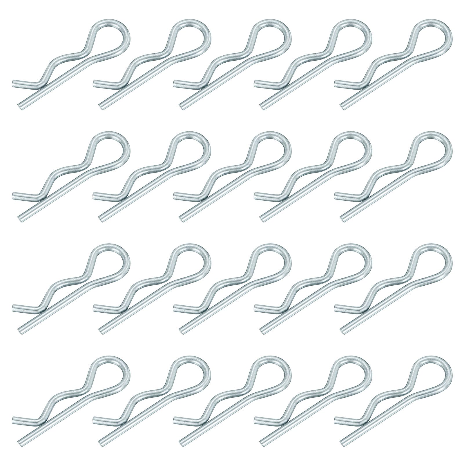uxcell 1 mm x 17 mm Cotter Pins Spring Fastener, Hitch Pins Retaining Pin R Clip Hairpin Carbon Steel Silver Tone 20 Pcs