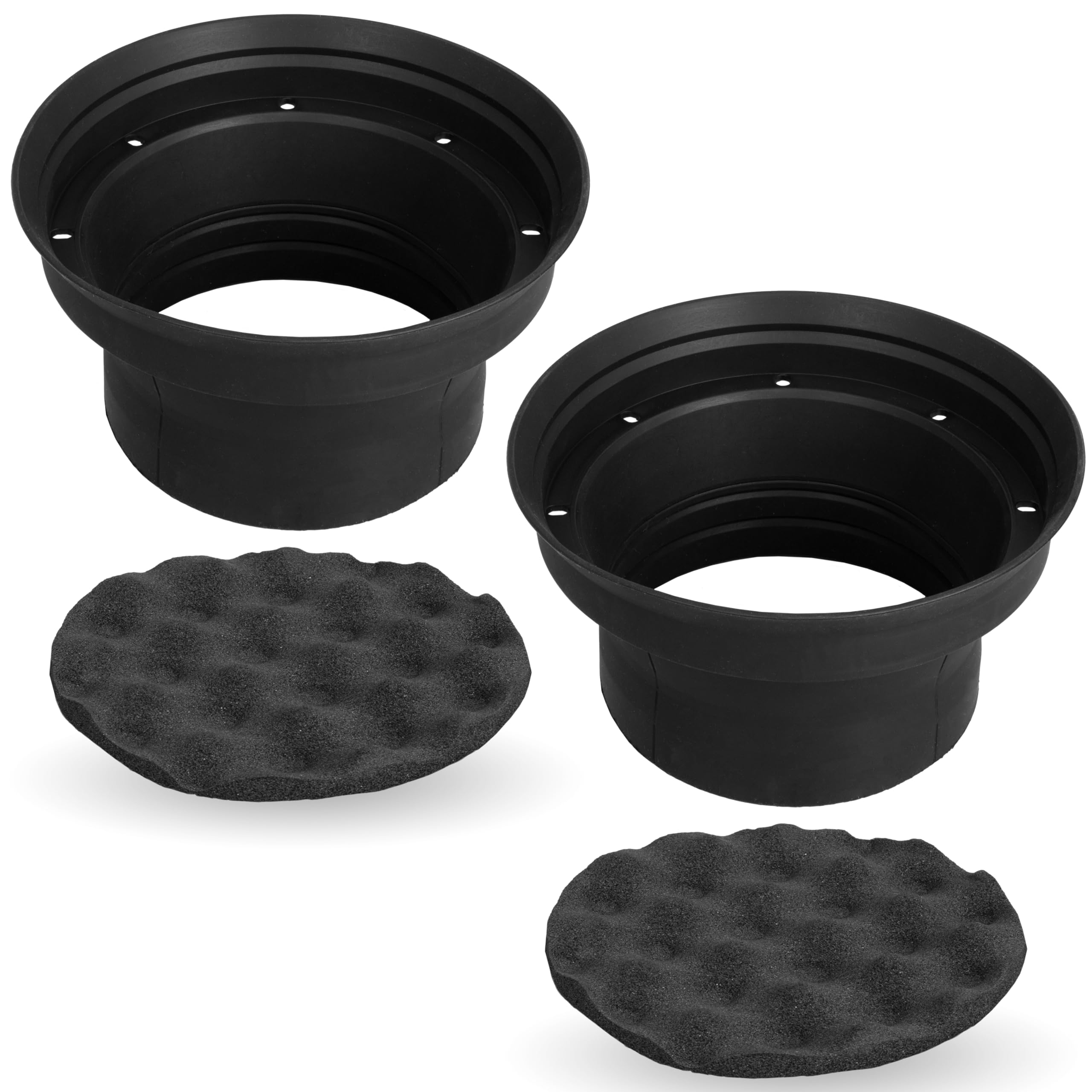 NVX XBAF8 2 Piece Universal 8” Silicone Rubber Speaker Baffles with Self Adhesive Foam Base Pad