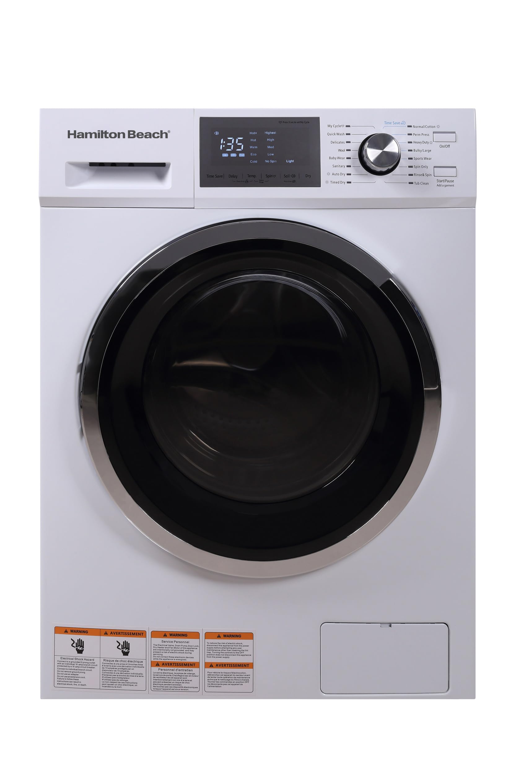 HAMILTON BEACH Washer and Dryer Combo 2.7 cu ft - White