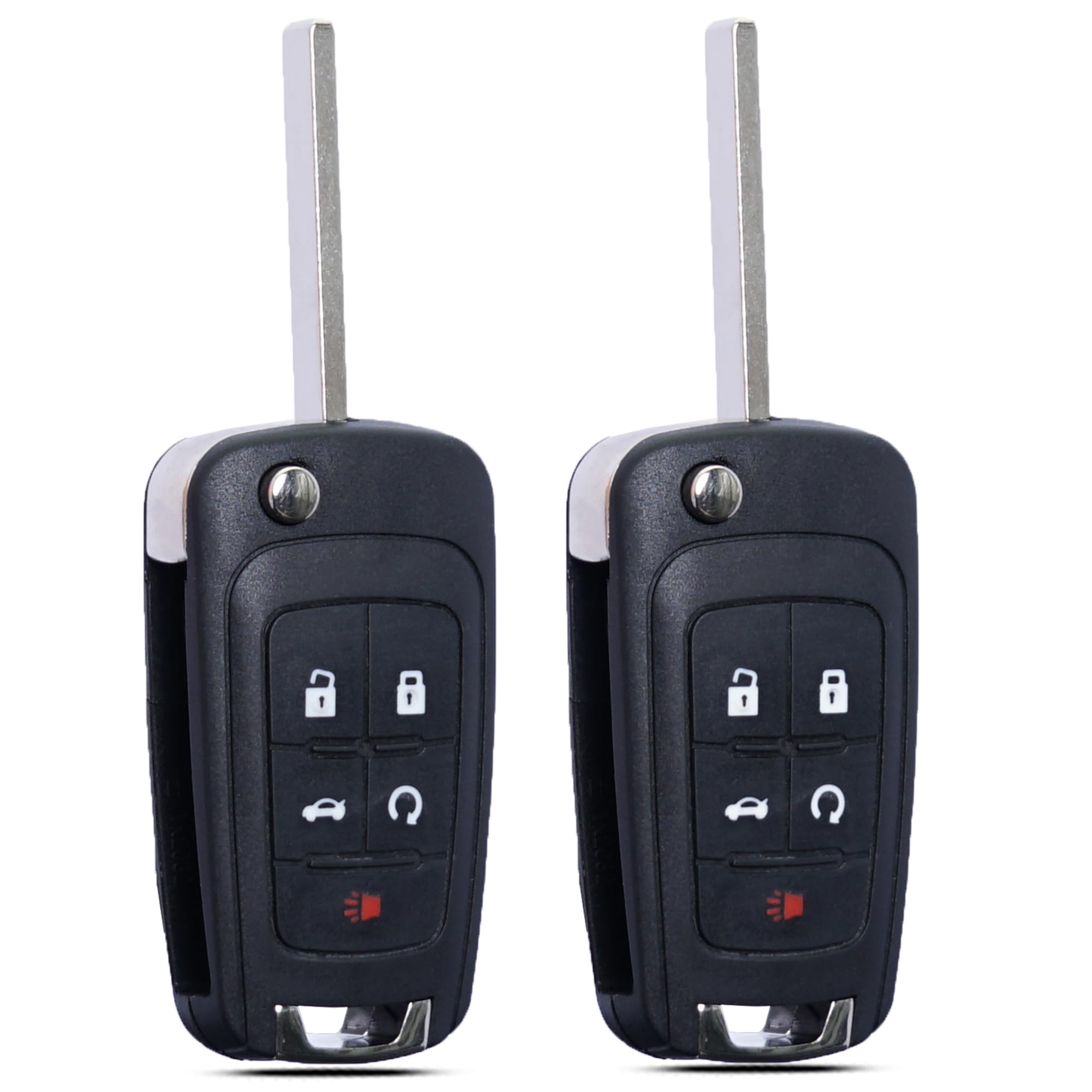 SUPALAND Key Fob Keyless Entry Fits for Chevrolet Camaro Cruze Equinox Impala Malibu Sonic Buick Lacrosse Regal Verano Encore Allure Remote Control Key Replacement 5 Button OHT01060512(Set of 2)
