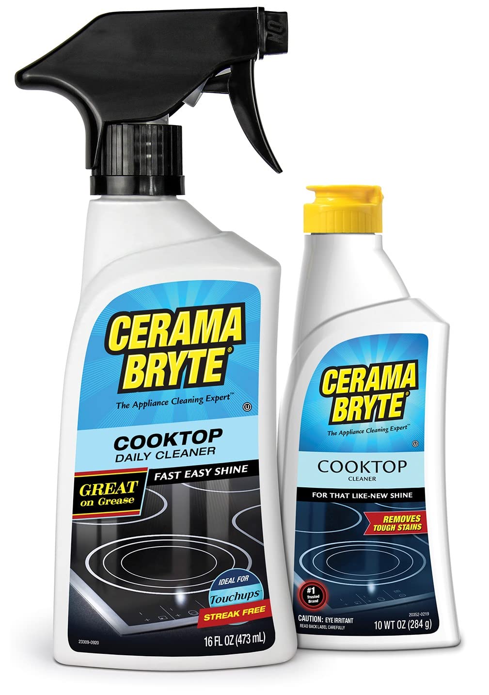 Cerama Bryte Cooktop Cleaner 10 oz & Daily Cooktop Spray 16 oz Combo