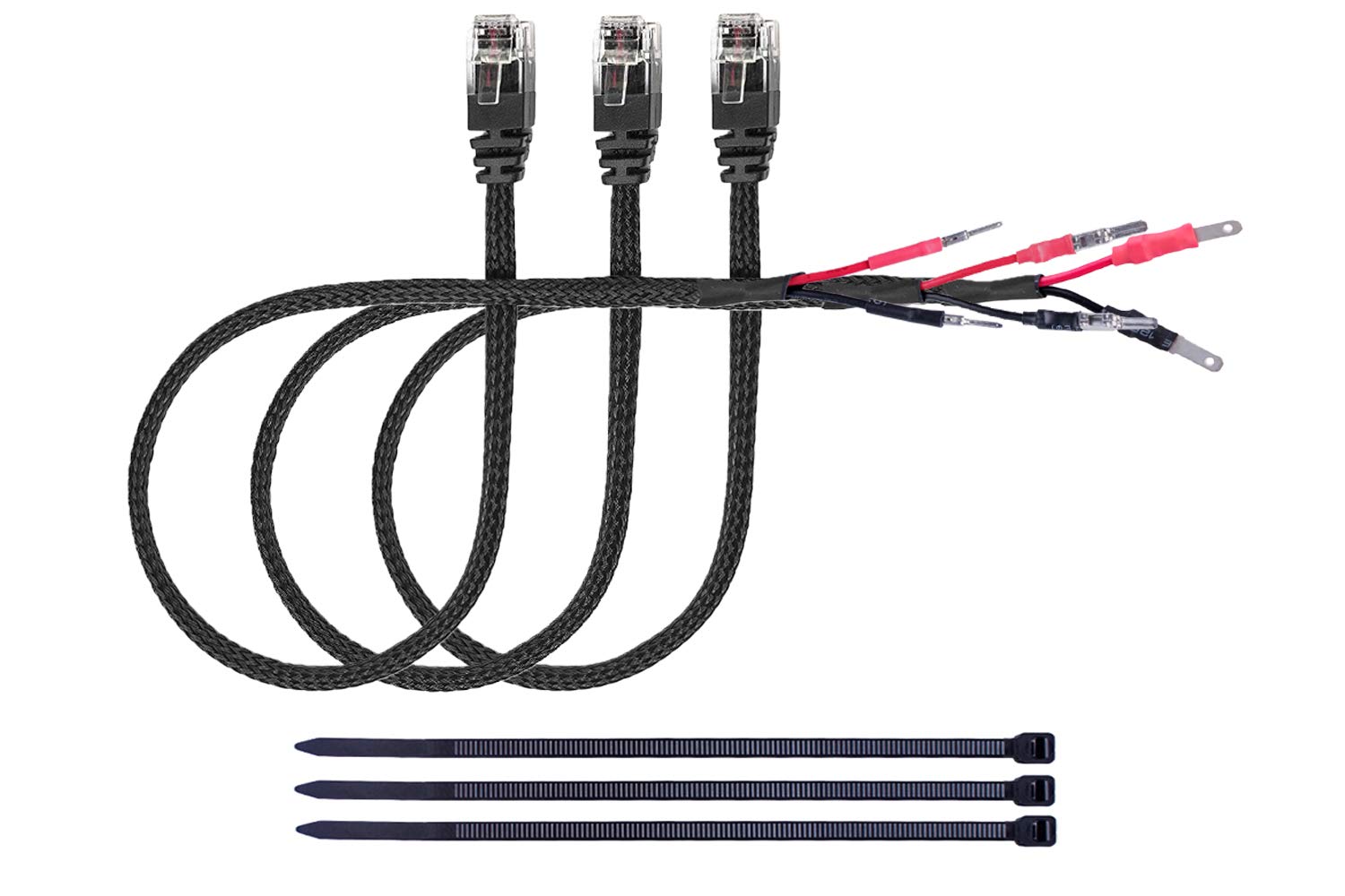 Xislet 16.5" Radar Detector Hardwire Power Cord Mirror Wire Plug Tap Compatible with Escort Valentine One Uniden Beltronics with Inline Fuse Mount RJ11 - Set of 3