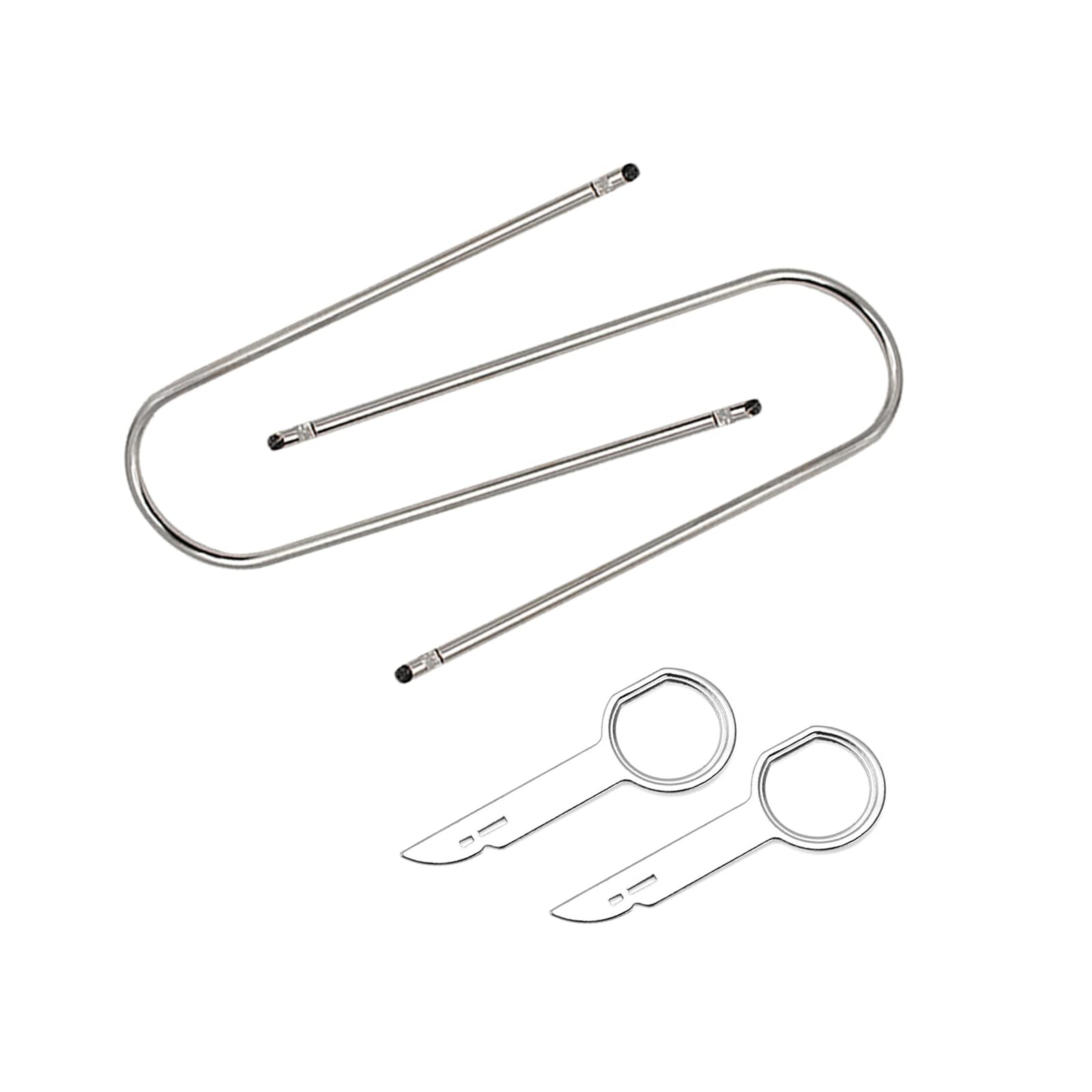 Radio Removal Tool key and Removal Pry Tool Kit U-Shaped Set for Ford, Volkswagen, Audi, and Mercedes, Most Car CD DVD Audio Frequency Converter Stainless Steel 4PCS