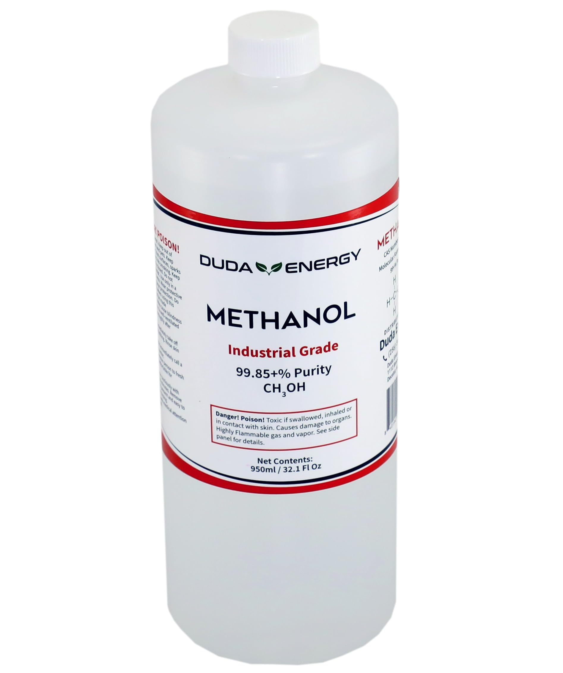Duda Energy Industrial Grade Methanol, 99.65+% Purity Methyl Alcohol, 950ml Bottle