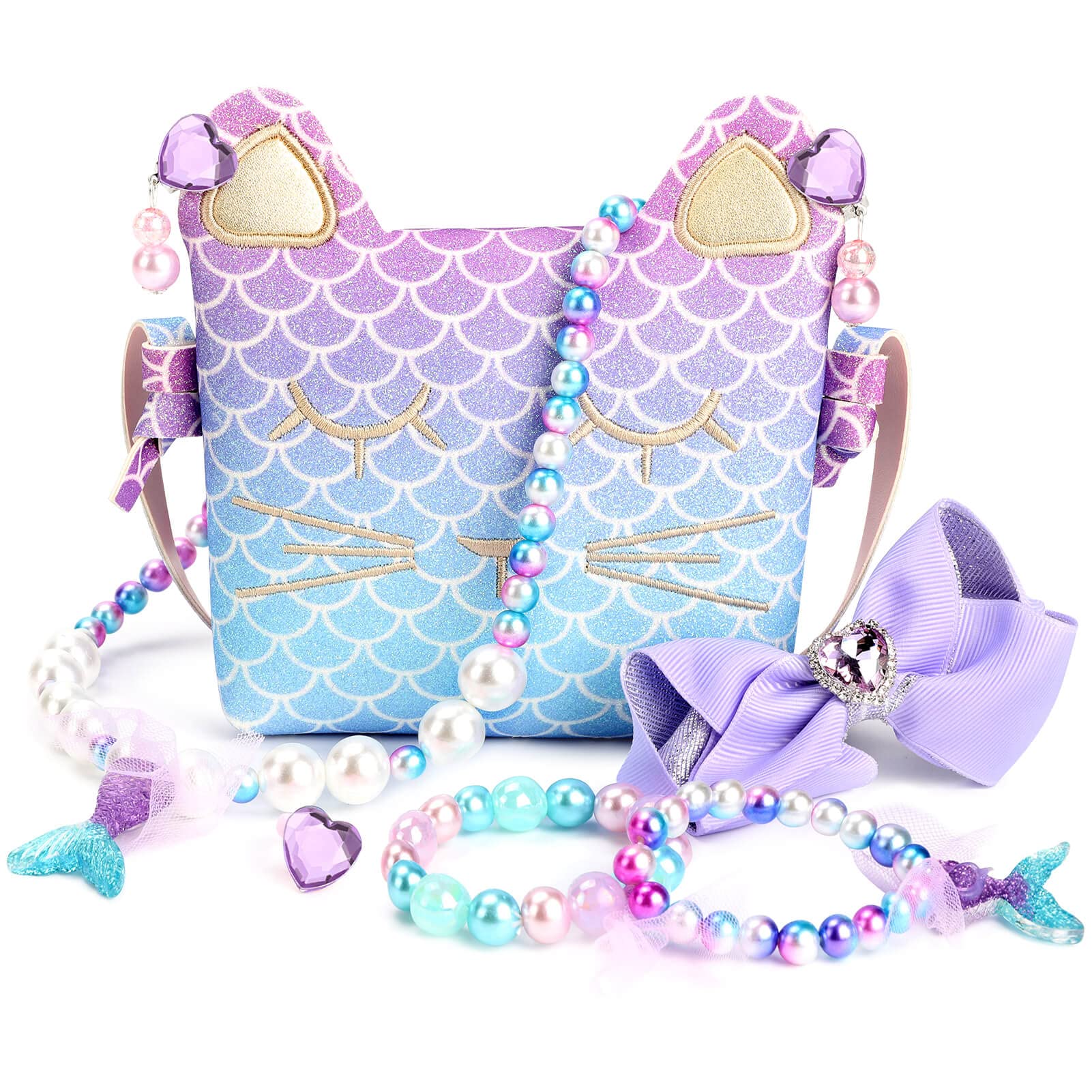 mibasies Easter Basket Gifts for Kids Girls, Toodler Girl Toys Birthday Gifts for 2 3 4 5 6 7 8 Years Old Girls , Priness Toys Dress Up Jewelry Pretend Play, Little Girl Vanity Set