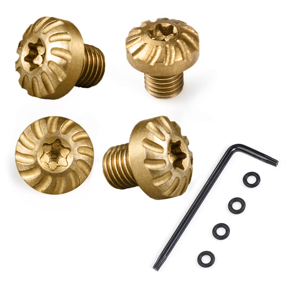 Cool Hand Customized Screws for Slim 1911 Full Size/Compact Grips, 4 Stainless Steel Screws, 4 O Rings, T10 Torx Key, Length 0.223", Gold, CH1911S-2-G