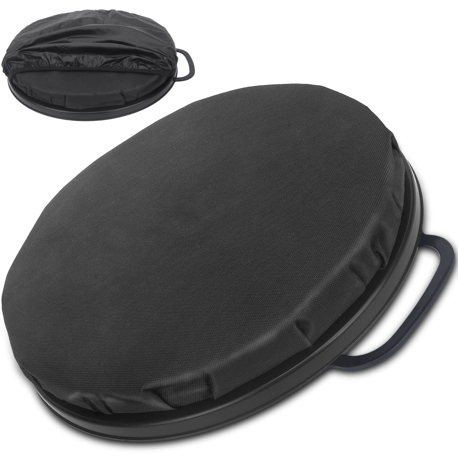 WarBull Bucket Seat 5 Gallon, 360-Degree Swivel Bucket Cushion, Padded Bucket Lid, for Hunting, Ice Fishing, Gardening and Camping, Quiet, Comfortable, Waterproof, Black