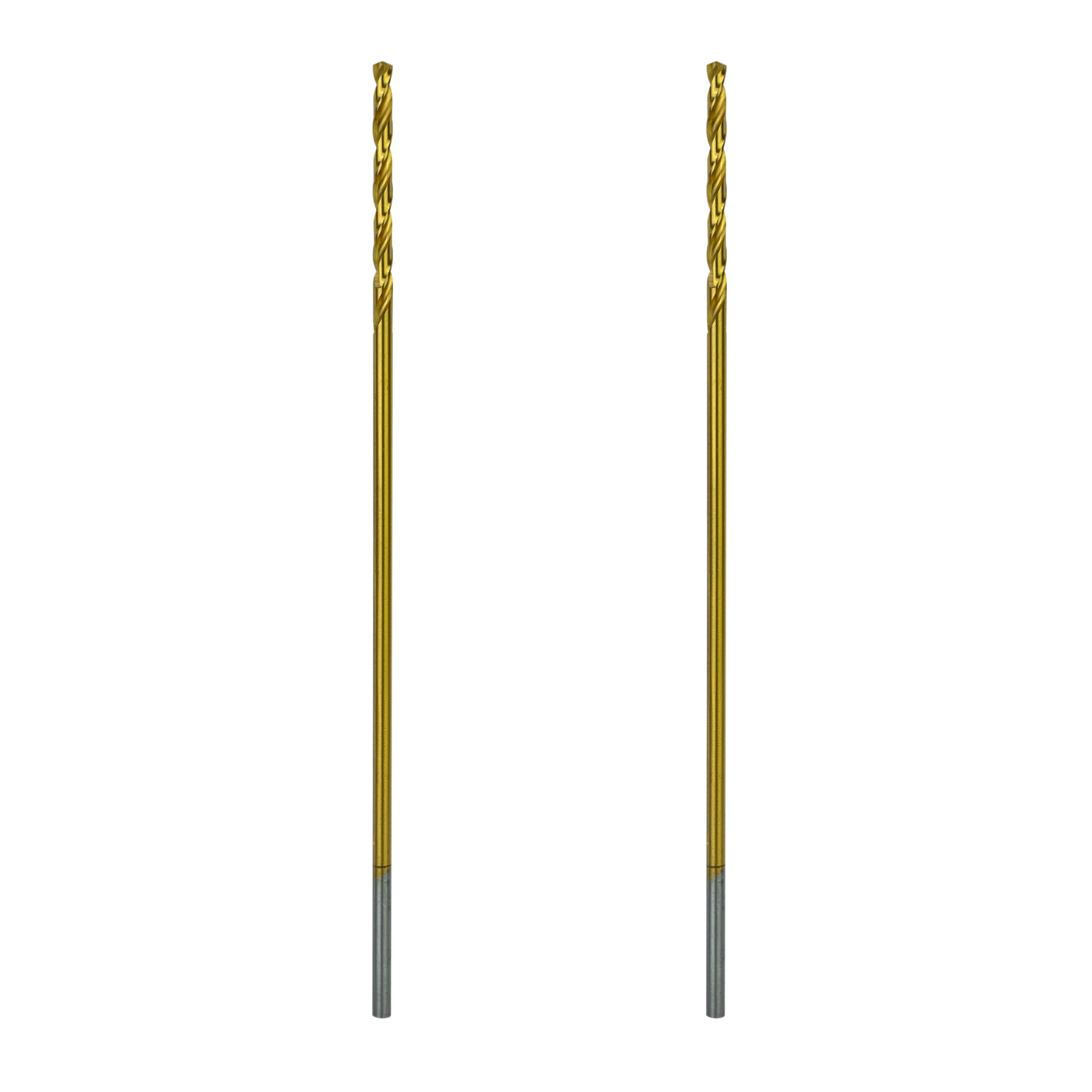 Greycore Tools 1/8 Inch x 6 Inch Cobalt Aircraft Extension Bit – 2 Pack M35 Cobalt Drill Bit, Industrial Titanium Coating – Drill Bits for Steel, Hard Metal, Cast Iron, Wood, Plastic (1/8" x 6")