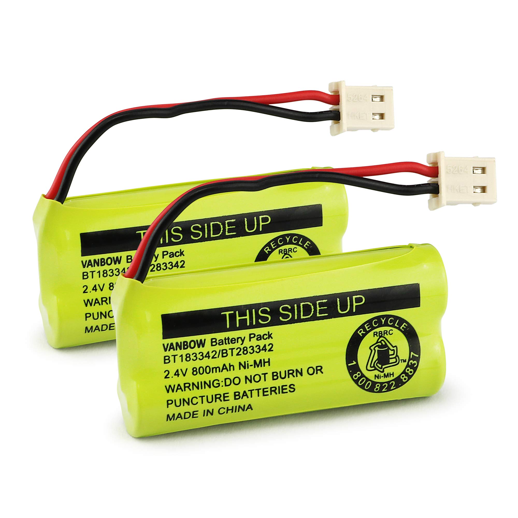 VANBOW BT183342/BT283342 2.4V 800mAh Ni-MH Cordless Phone Battery Pack