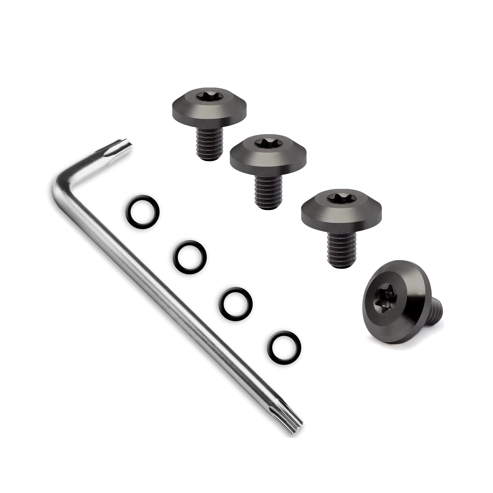 Guuun Screws for Beretta 92, 4 O Rings, T10 Torx Key, 4 Stainless Steel Screws Grips Fancy Compatible with Beretta 92 Grips Black