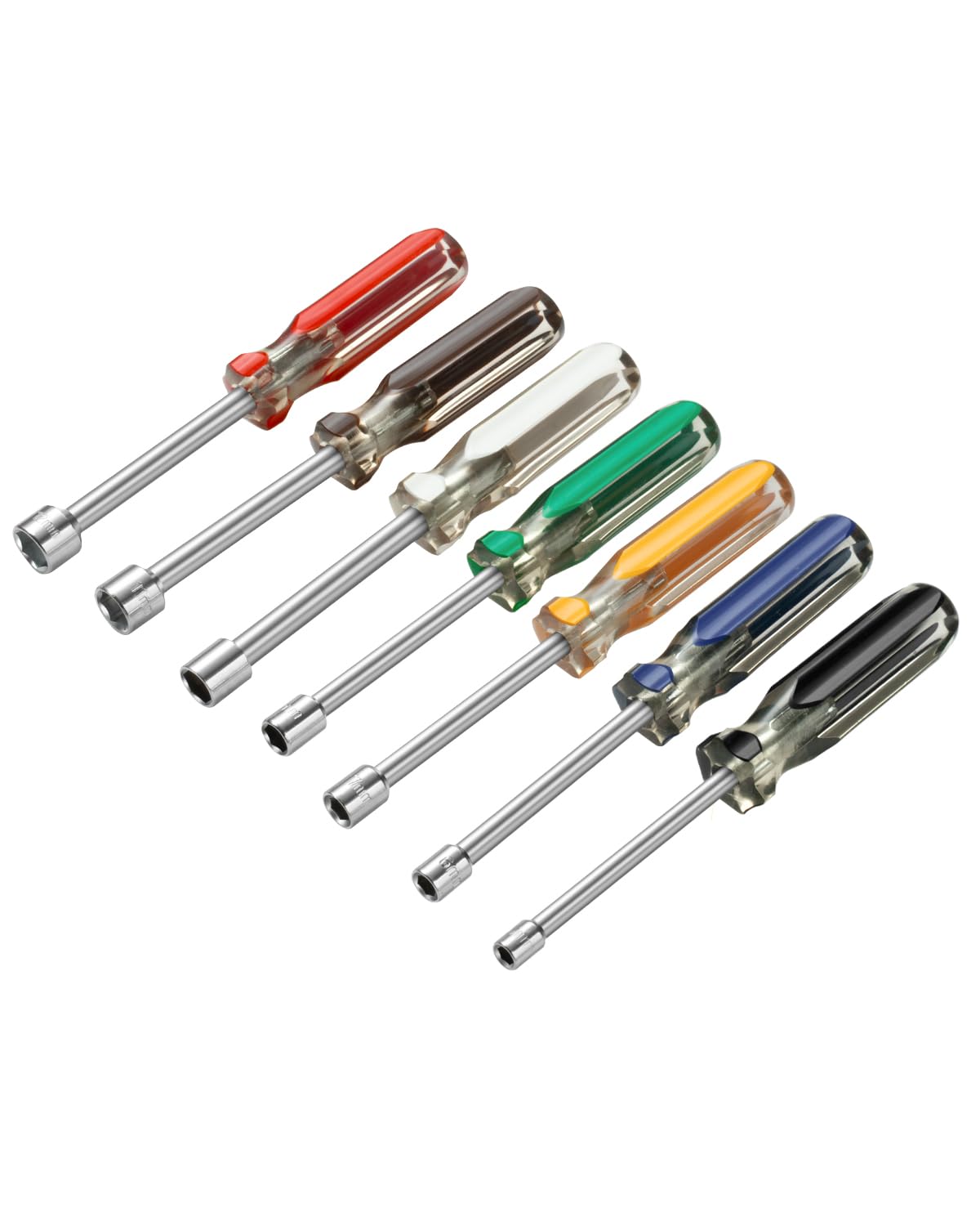 ROTATION 7PC Metric Nut Driver Set 5-12mm Hex Drivers Color-Coded Grips