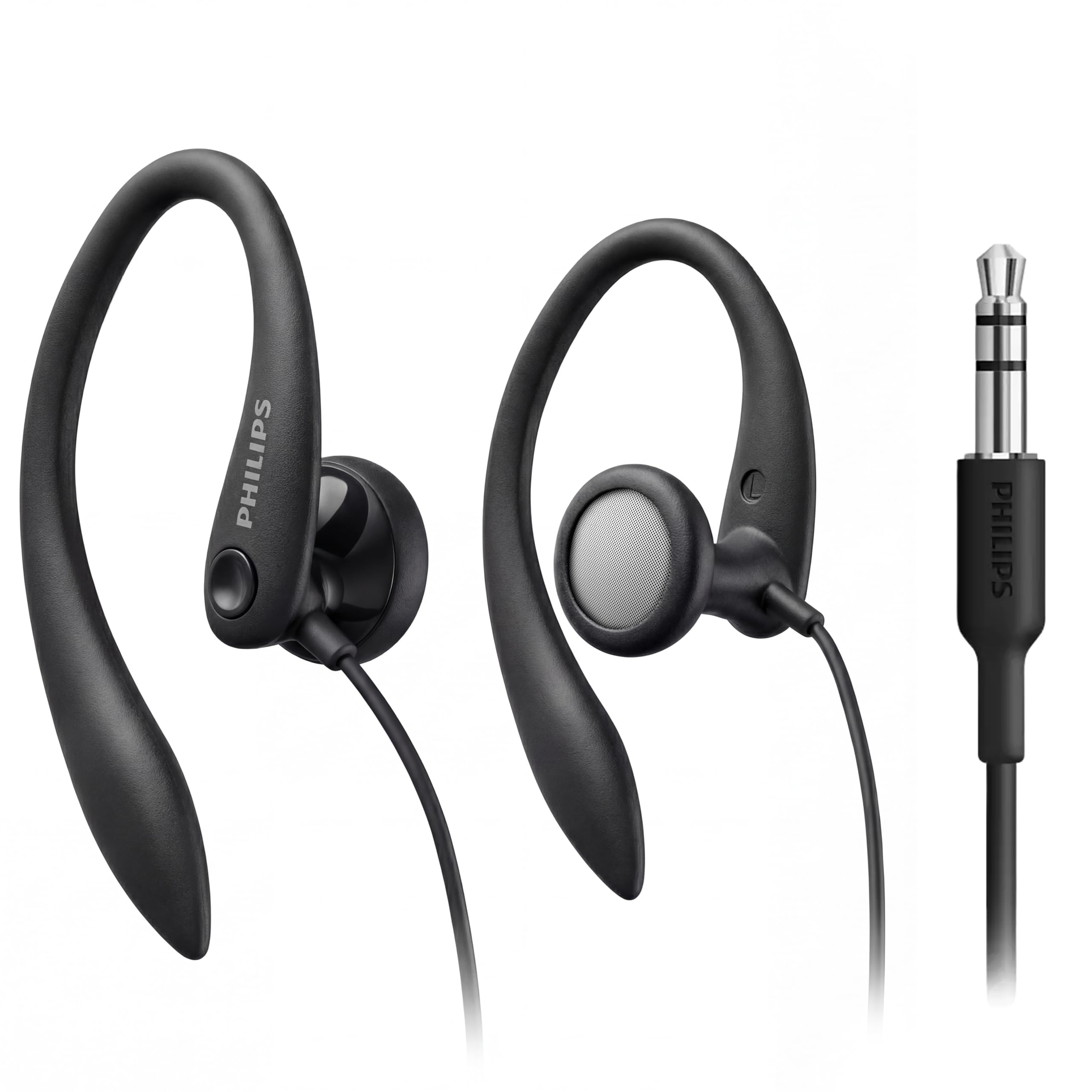 PHILIPS SHS3200BK Flexible Earhook Headphones, Black