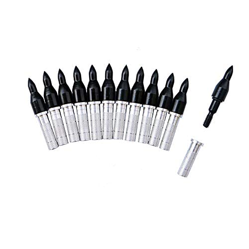 TIGER ARCHERY Aluminum Inserts .244/6.20mm& Bullet Field Points 5/16 Archery Practice Tips for Carbon Arrow Shaft… (Inserts&Points 12pcs)