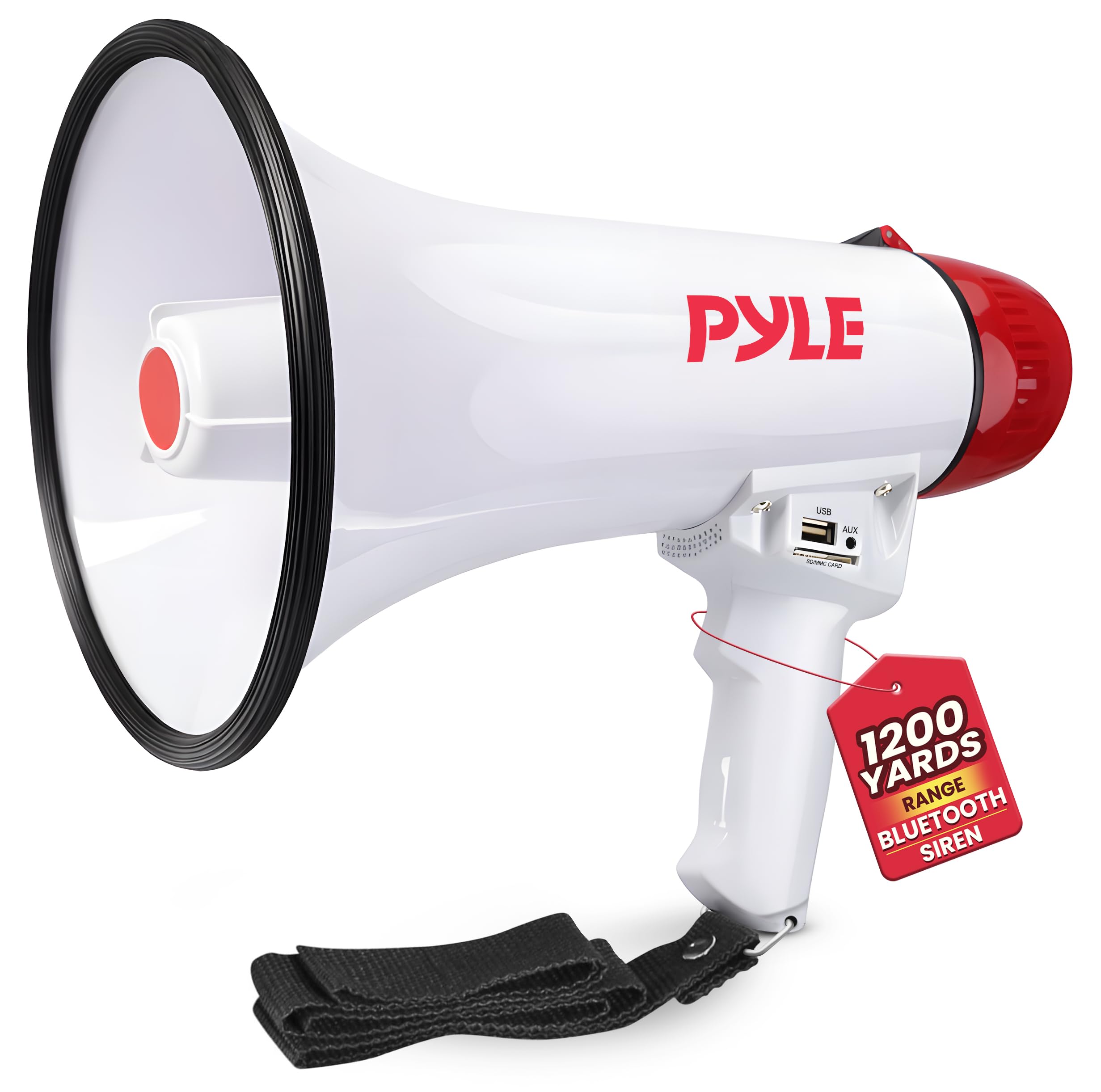 Pyle PMP42BT Bluetooth Megaphone Bullhorn w/AUX Input, USB, & SD Card Reader