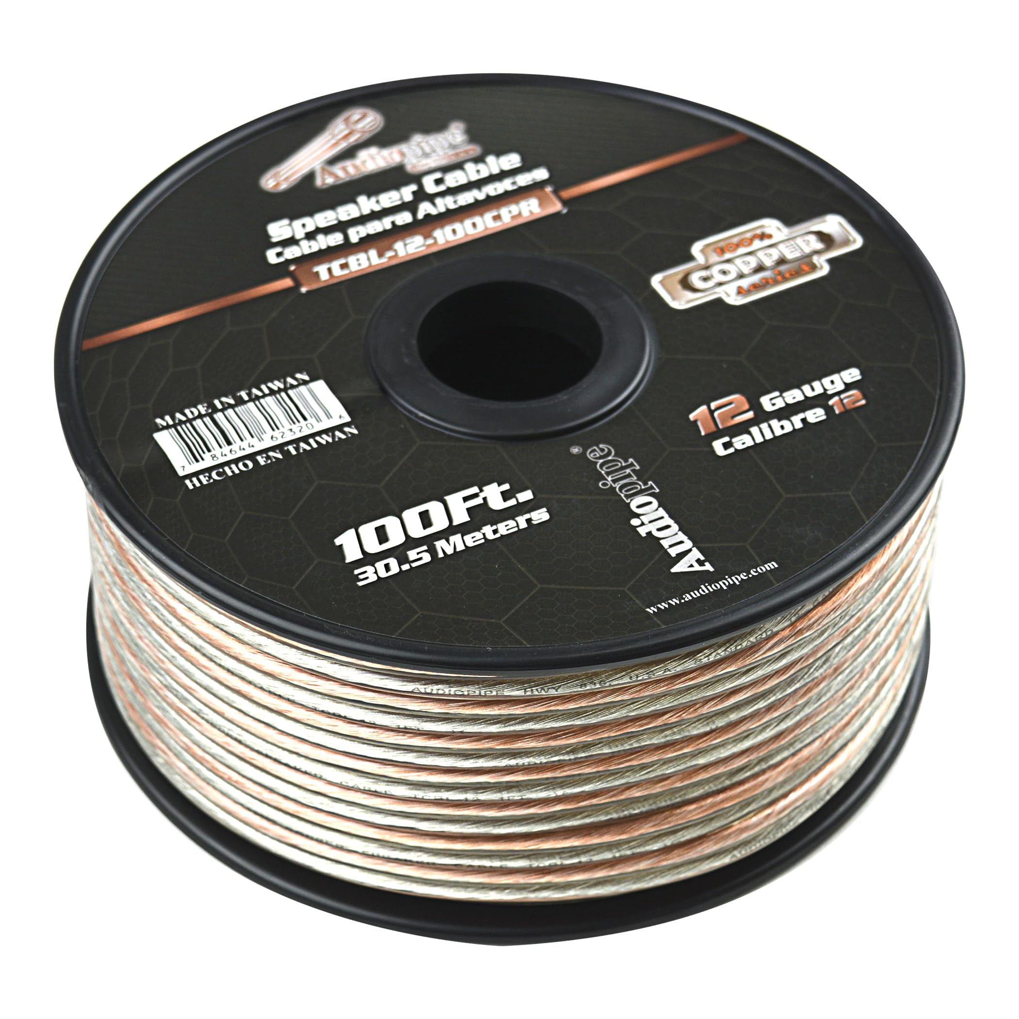 Audiopipe TCBL12100CPR 100% Copper Series Speaker Wire 12 Gauge 100'