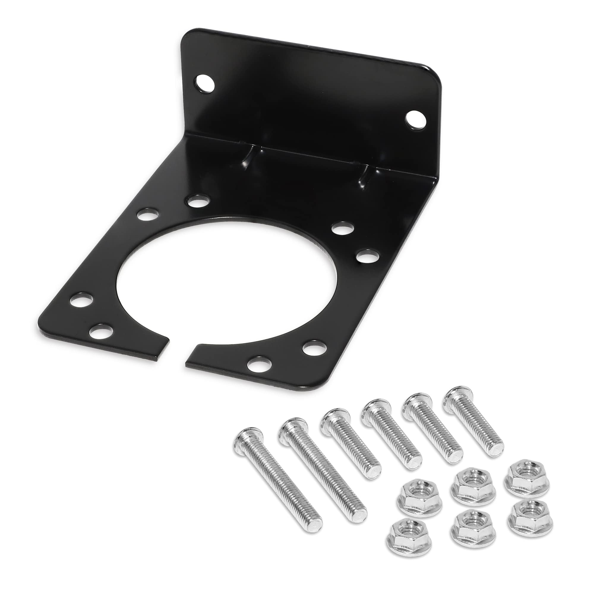 Oyviny 7 Way RV Blade Trailer Socket Mounting Bracket, Metal Mounting Bracket for General Use, Metal Hardware Screws and Nuts Included