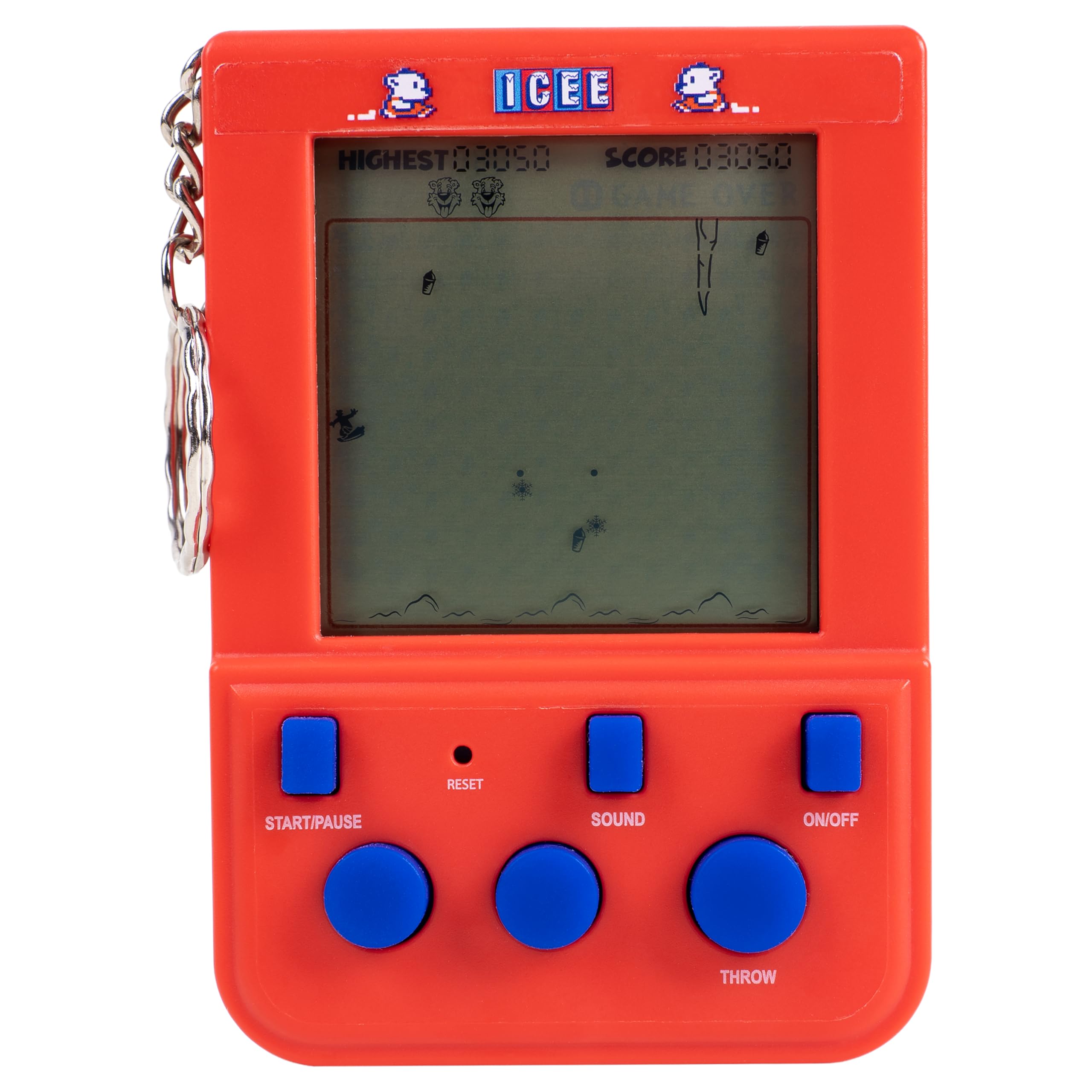 ICEE Keyring Arcade Game. Retro Handheld ICEE Game. LCD Screen.