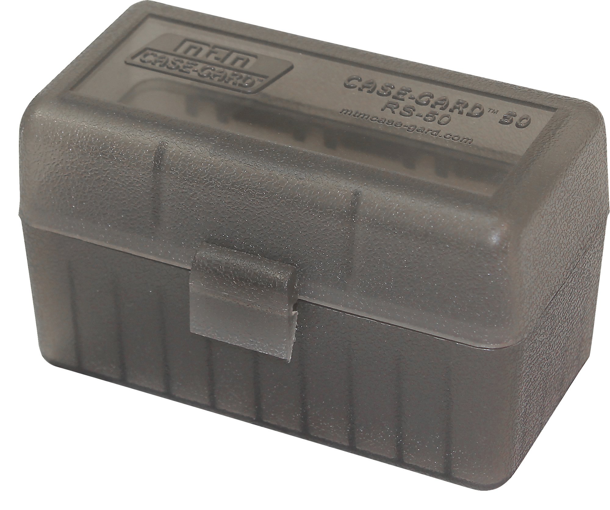 MTM Case-Gard RS-50-41 Rifle Ammo Box, 50 Round 204 Ruger 223 Rem 300 Blackout 350 Legend 5.56x45 6x47, USA Made, Clear Smoke