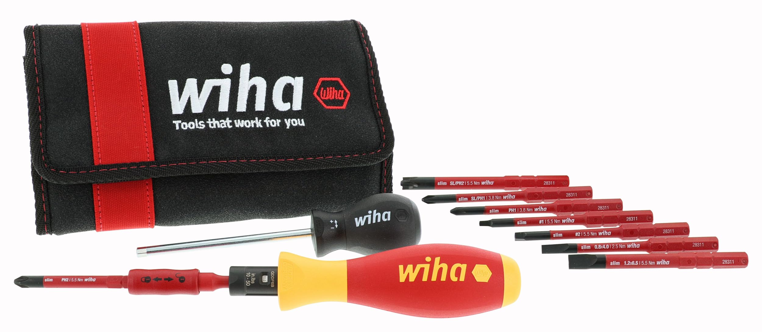 Wiha 28789 Insulated TorqueVarioS 1050 In/lb and SlimLine Blade Set (11pc Set)