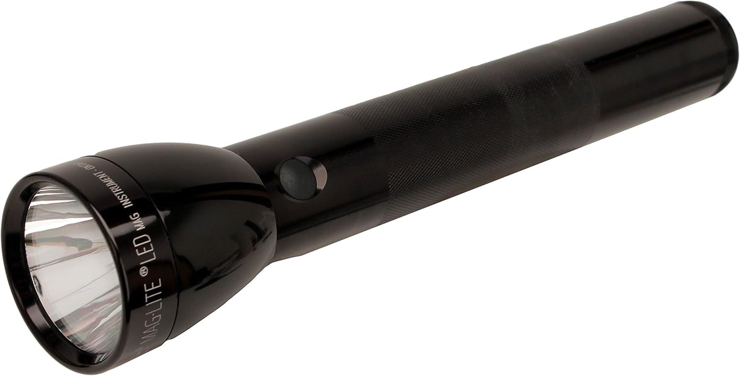 MagLite Battery-Powered LED Flashlight – ML300L 3-Cell D Flashlight with Adjustable Focus, Precise Beam, Long Battery Life, Water-Resistant for Emergency, Outdoor, and Camping