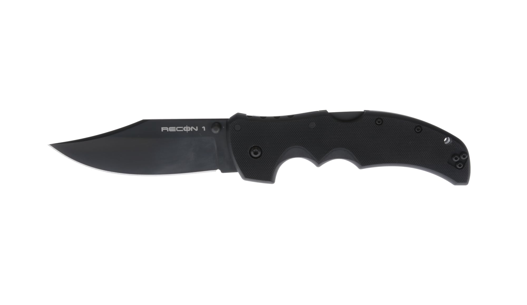 COLD STEEL Recon 1 4" Clip Point Plain Blade 5.375" G-10 Handle Tactical Folding Knife w/Tri-Ad Lock, Ambidextrous Pocket/Belt Clip