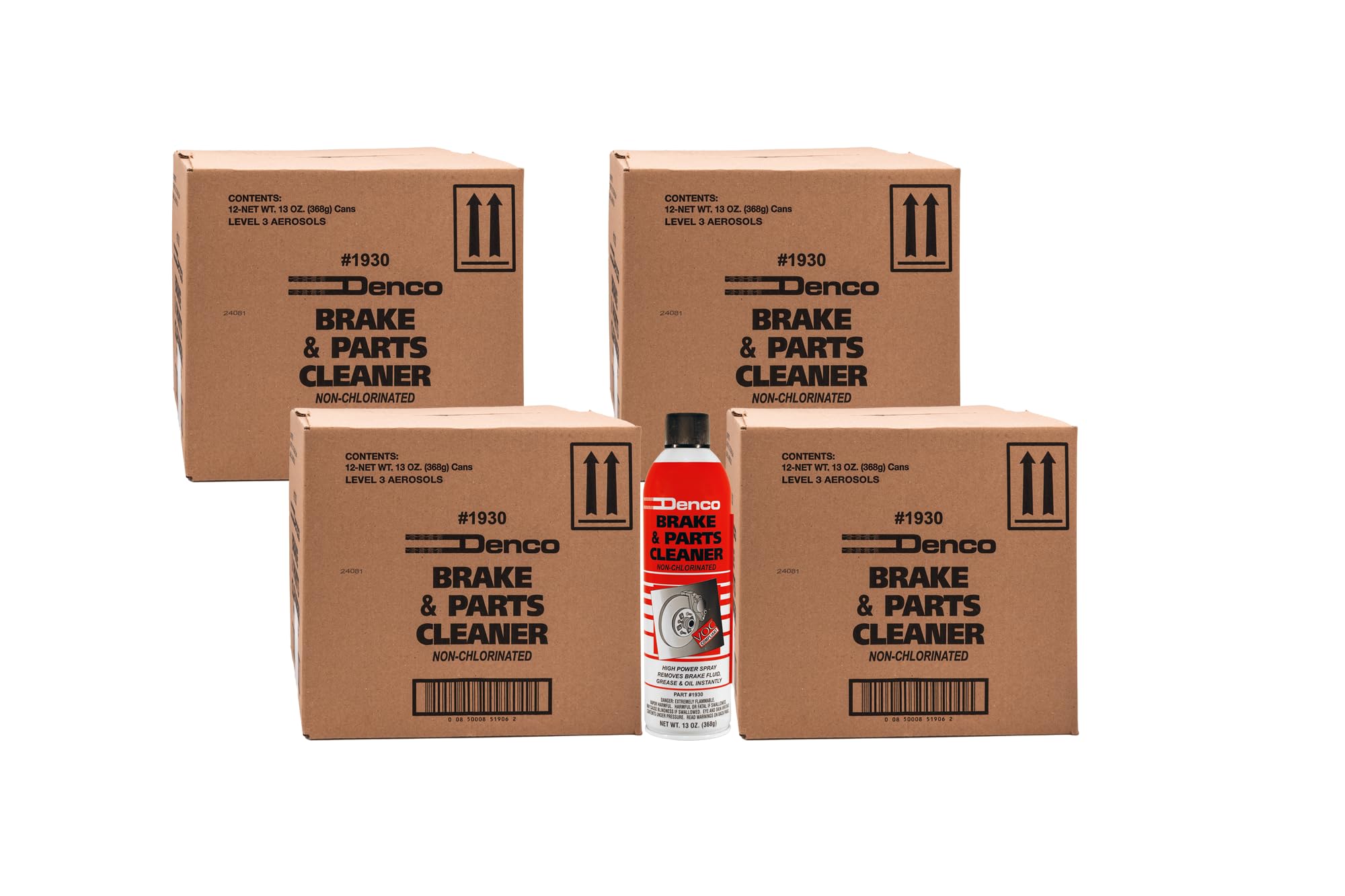 Denco #1930 Brake & Parts Cleaner Spray, Non-Chlorinated, Fast-Drying Degreaser, Low Odor Aerosol, 15.3oz (13oz net wt) (Case of 48)