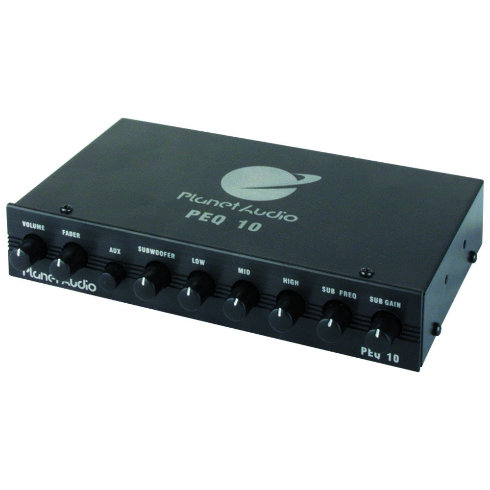 Planet Audio PEQ10 4 Band Equalizer Aux input volume control half DIN chassis