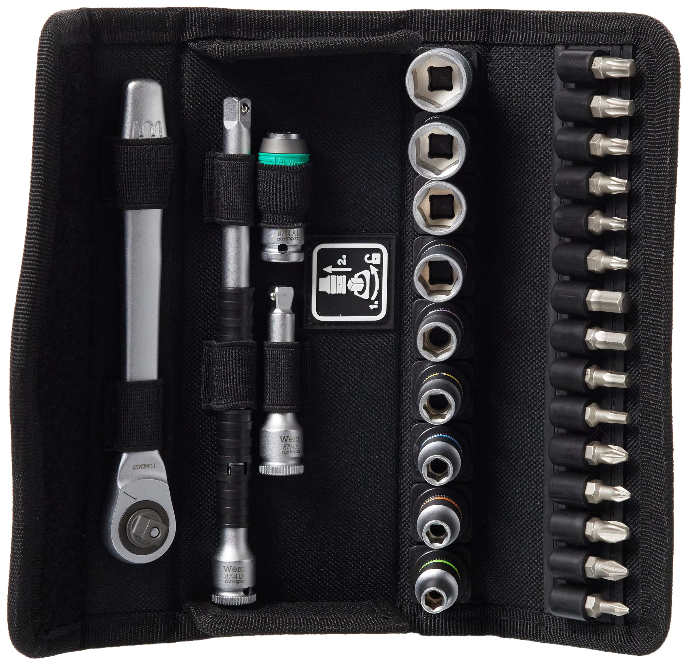 Wera 05004018001 8100 SA 8 Zyklop Metal Ratchet Set 1/4" Drive Metric 28 Pc