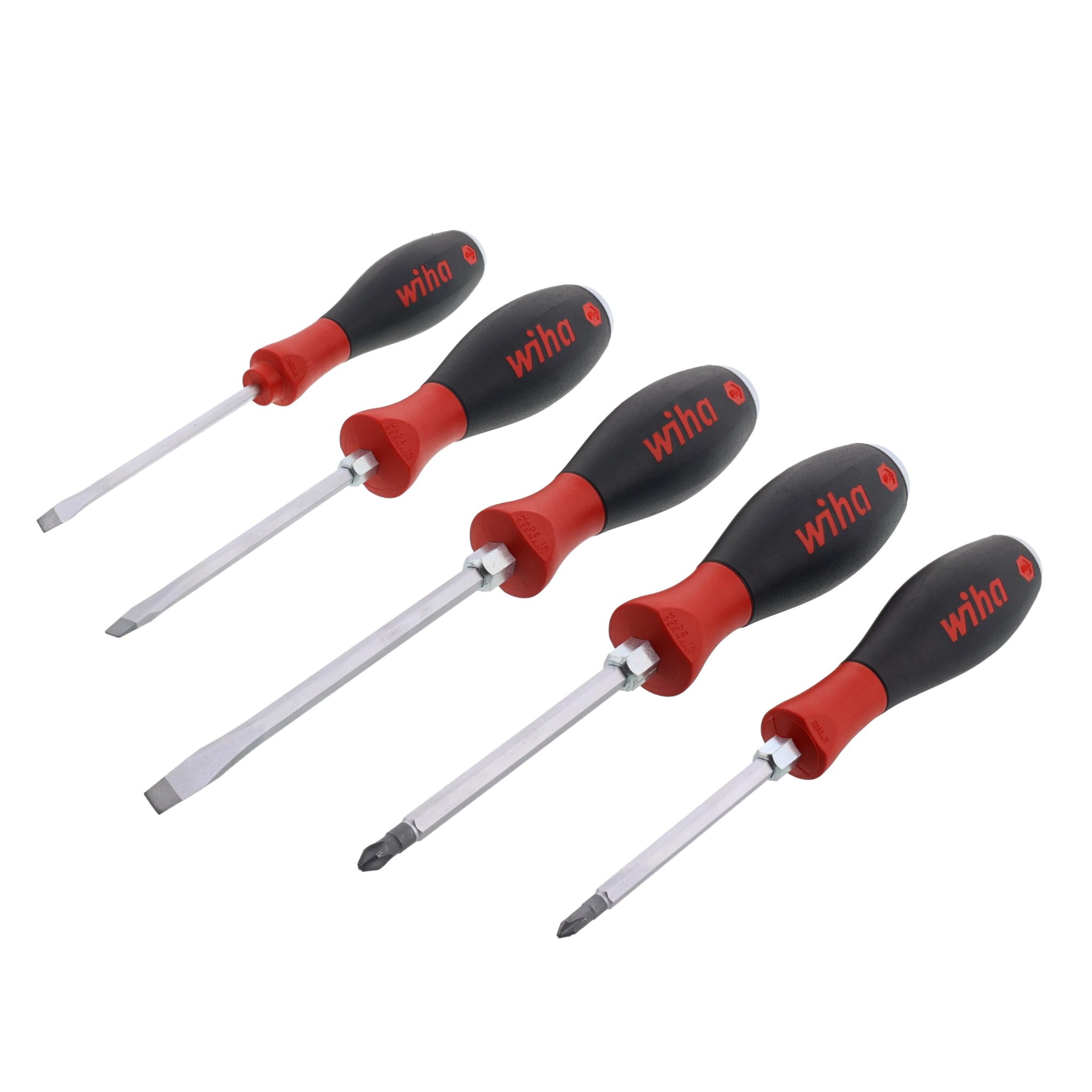 Wiha 53075 SoftFinish Extra Heavy Duty Slotted & Phillips Screwdriver - 5pc Set