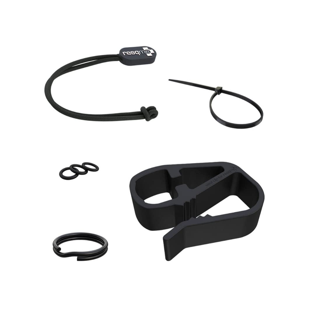 Resqme Accessory Pack The Original Emergency Keychain Car Escape Tool, 2-in-1 Seatbelt Cutter and Window Breaker, Made in USA With Visor Clip, Lanyard, Keyring and Cable Tie