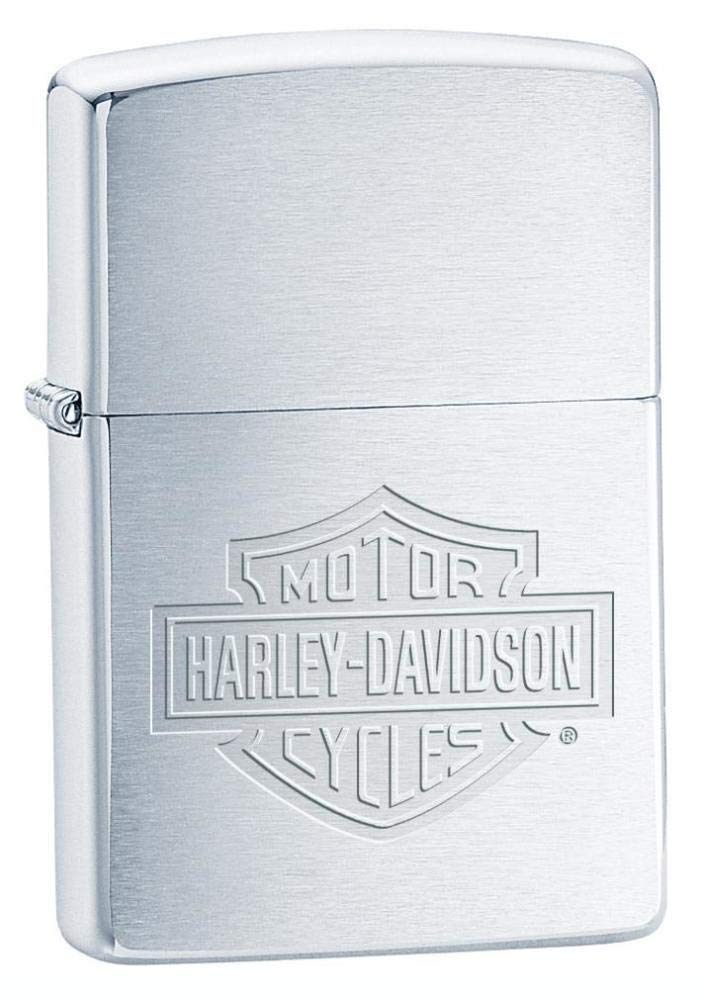 Zippo 200HDH199 Harley-Davidson Logo, Brushed Chrome Lighter