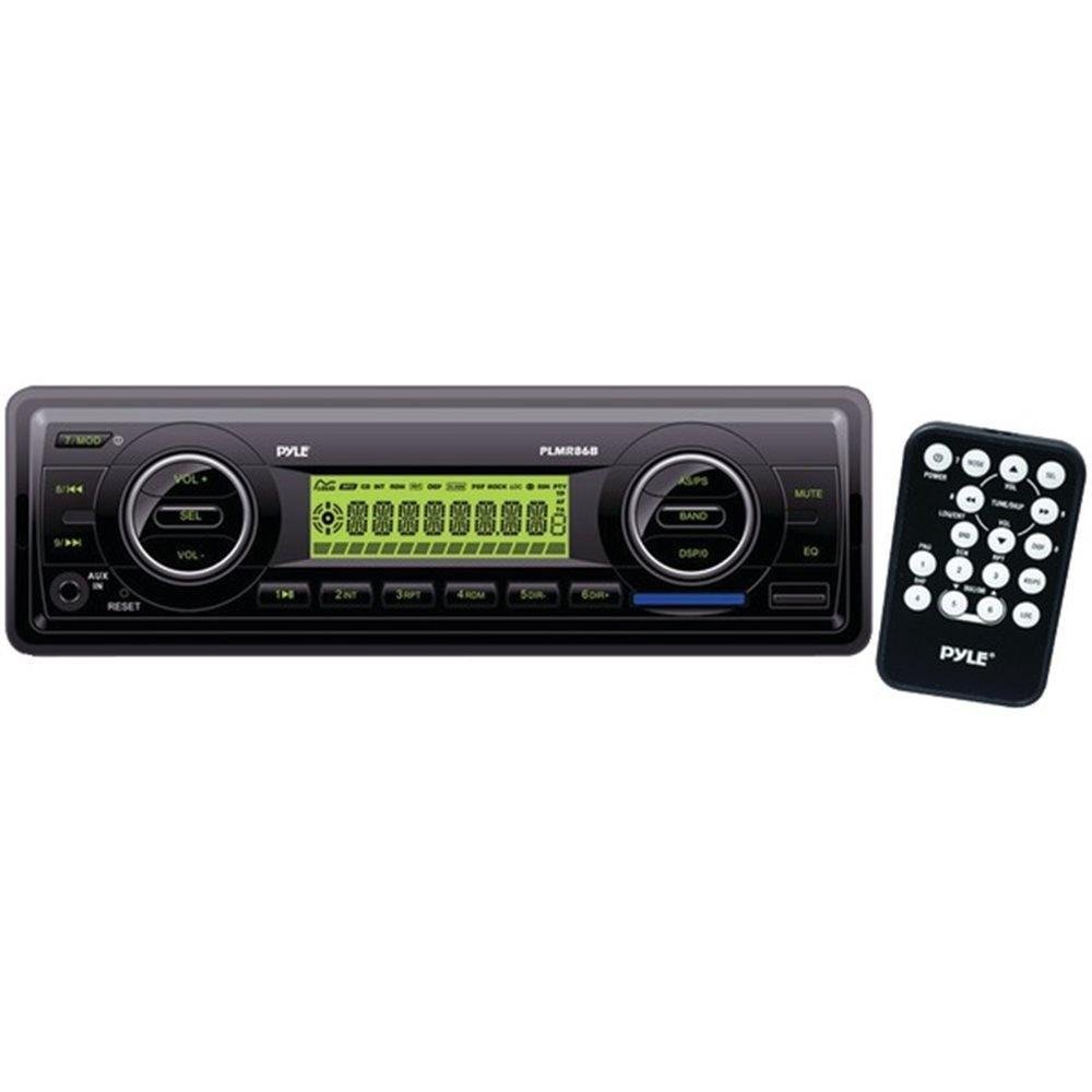 Pyle PLMR86B Black Mechless Marine Stereo w/ Aux Input, USB & SD Readers
